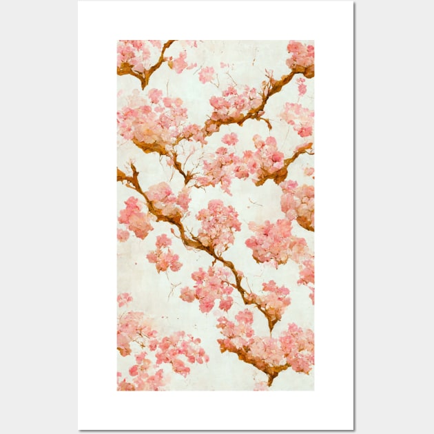 Good Morning, Love Cherry Blossom Painting Wall Art by Anagolay